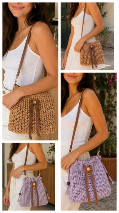 Bolsas em crochê Modelo Bucket (saco)