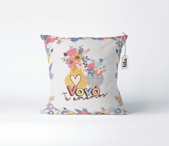 Almofada Personalizada Vovó Te Amamos Presente Dia dos Avó
