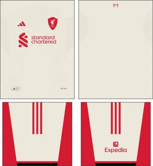 Arte Vetor Camisa Liverpool Visita 2025-2026