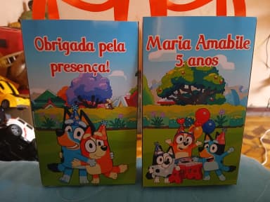Sacolinha personalizada para lembrancinhas Bluey bingo