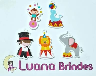 Pingente Circo Acrílico U.v Pacotes com 5 Variados
