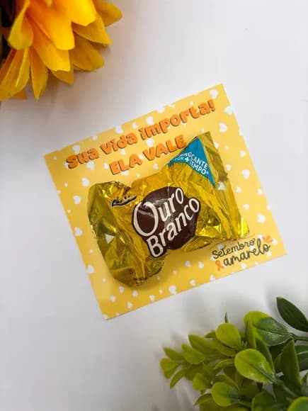 Card para Bombom Setembro Amarelo - Não Acompanha Bombom