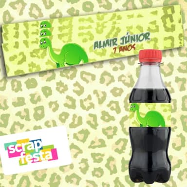 Adesivo Personalizado Rótulo Mini Coca 19,5 x 3,5 Dinossauro