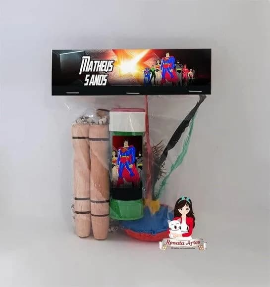 Kit Lembrancinha com Bolha de Sabão Liga da Justiça