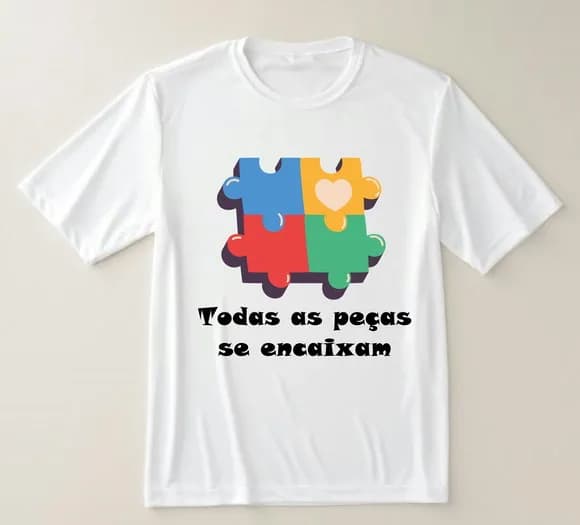 Camiseta Autismo Todas as Peças se Encaixam