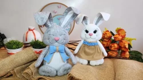 Coelhos em Feltro - Antes de Comprar Chamar no Chat