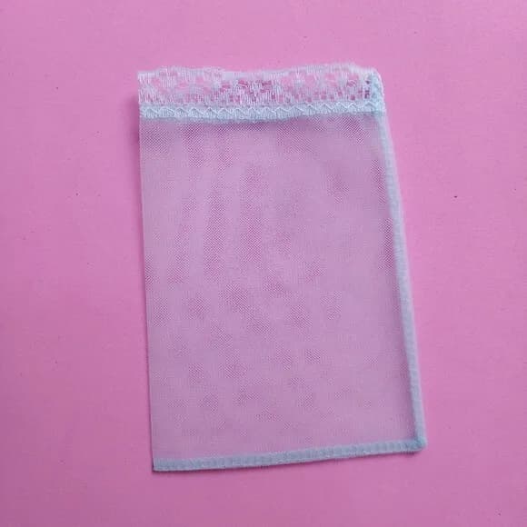 Saquinho Organza Tunil Azul com Renda 10x15cm