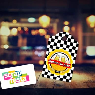 Tag Tradicional com Furinho Festa Boteco Chá Bar