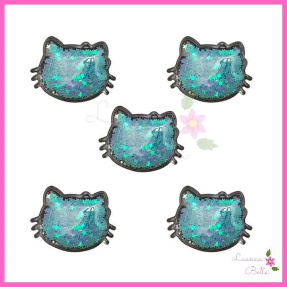 Aplique Hello Kitty Azul Com Enchimento - Pct c/4 unds
