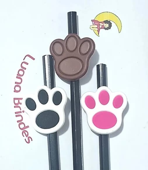 Lápis C/ponteira Patinha Urso Emborrachado 6 Unidades