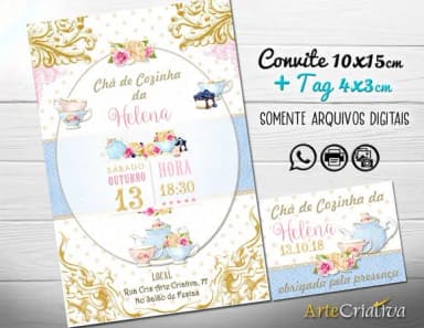 CONVITE DIGITAL C/TAG Chá de Cozinha Vintage