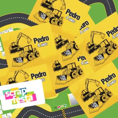 Adesivo Personalizado Retangular Festa Trator