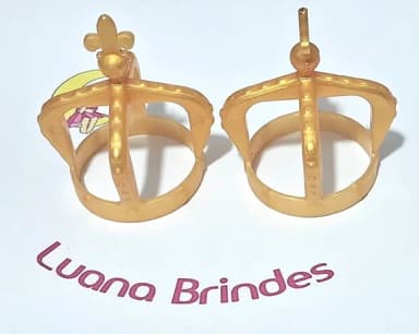 Coroa Dourada Plástico 5cm Pacote com 4 Unidades