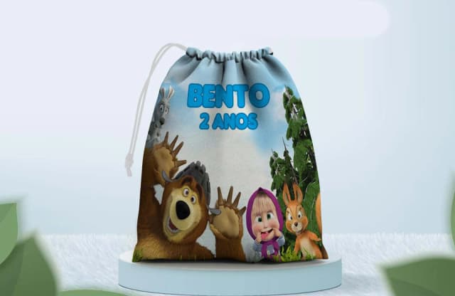 Saquinho Surpresa Personalizado da Marsha e o Urso