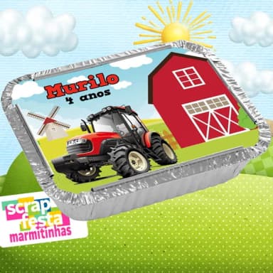 Marmitinhas Personalizadas Festa Trator Fazendinha
