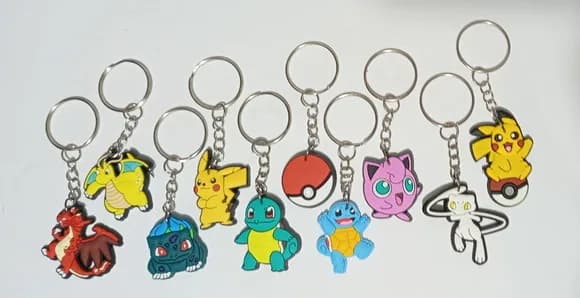 Chaveiro Pokemon Emborrachado Pacote com 40 Unidades
