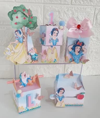 Kit 60 Lembrancinhas Branca de Neve Aquarelada