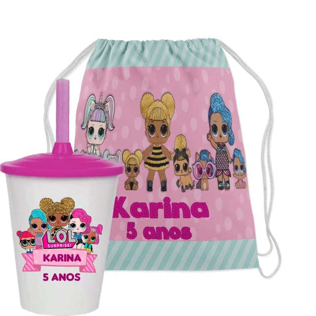 Kit Mochila e Copo Twister personalizado LOL
