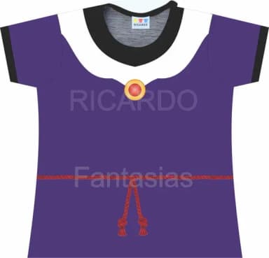 Blusa Adulto Fantasia Rainha Má Roxa com Cordão e Broche