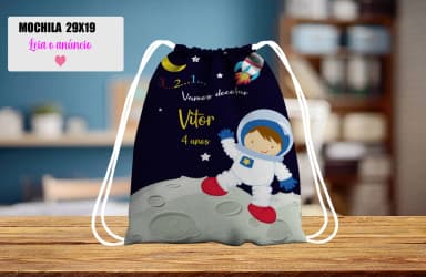 Mochilinha personalizada para lembrancinhas do Astronauta