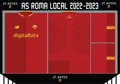 Vetor Da Camisa Da Roma 2022/2023
