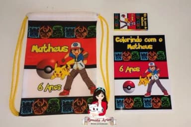 Kit Colorir na Mochila Pokemon