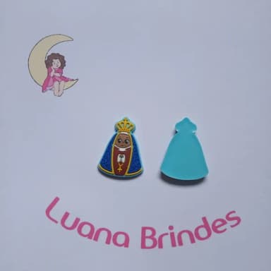 Aplique Senhora Aparecida de Borracha 3,6cm Pct 5 Unidades