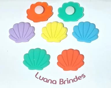 Pins de Crocs Concha Emborrachado 5 Unidades Colorida