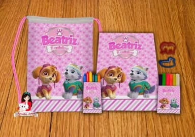 Kit Passatempo Personalizado na Mochila Patrulha Canina Skie