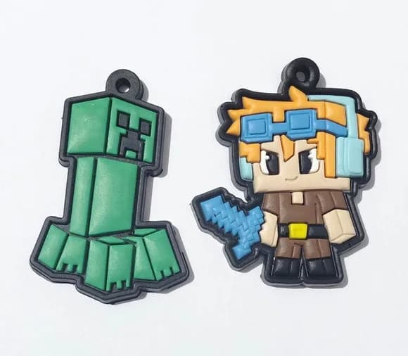 Pingente Minecraft Emborrachado Pacote com 6 Unidades