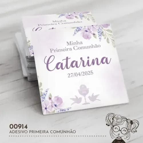 Adesivo Quadrado Primeira Comunhão - 00914
