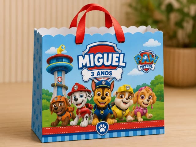 Sacolinha Personalizada Patrulha Canina – Pegue e Monte