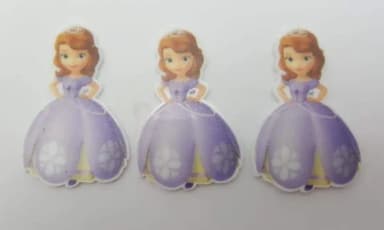 Aplique Princesinha Sofia Acrílico Uv 5cm Pacotes com 4 Peça