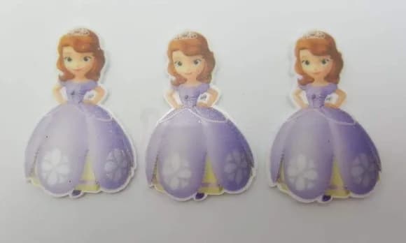 Aplique Princesinha Sofia Acrílico Uv 5cm Pacotes com 4 Peça