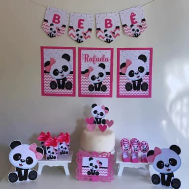 Kit Mesversário Panda Personalizados - Só Um Bolinho