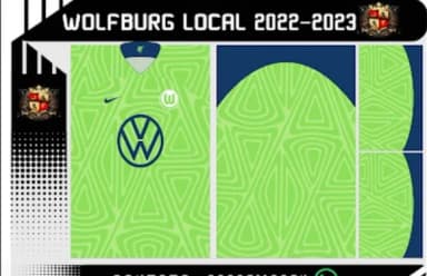Vetor Da Camisa Do Wosfburg 2022/2023