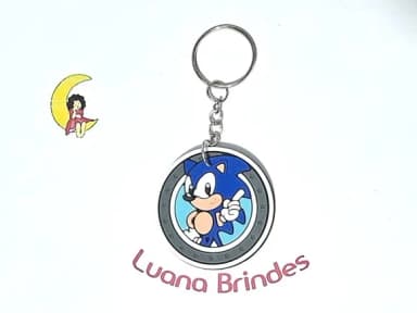 Chaveiro Sonic 4,5cm Emborrachado Pacote com 5 Unidades