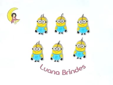 Pingente Mini Minions 2,5cm Emborrachado Pacote C/6 Unidades