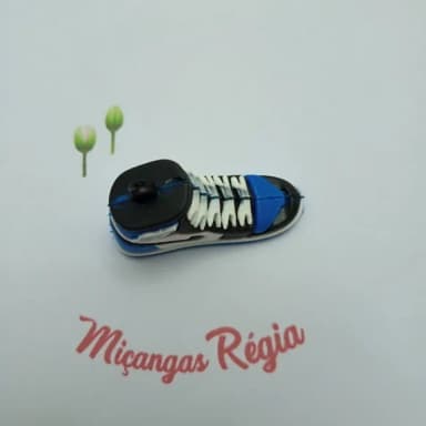 Pingente Tenis Azul de Borracha 3cm Pct 2 Unidades