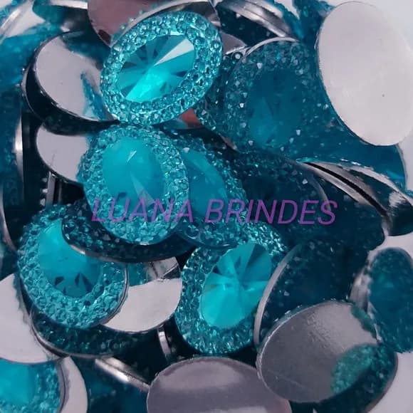 Chaton Azul Oval - 13mm x 18mm - pct c/50 unidades