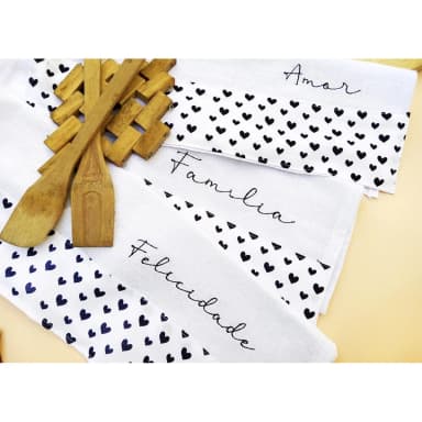 Kit com 3 Panos de Prato Bordados