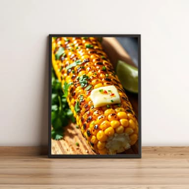 Quadro Decorativo com Espiga de Milho Grelhada na Brasa 2138