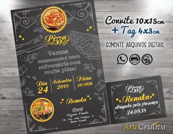 CONVITE DIGITAL C/TAG Pizza