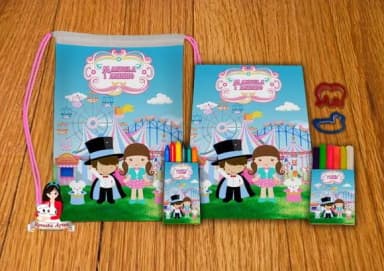 Kit Passatempo Personalizado na Mochila Circo Rosa