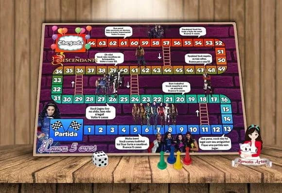Tabuleiro Educativo Tema Descendentes