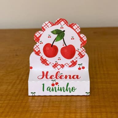 PEGUE E MONTE - Porta Bis Duplo Personalizados CEREJINHA Decoração de Festa | Lembrancinhas | Aniversário | Personalizados