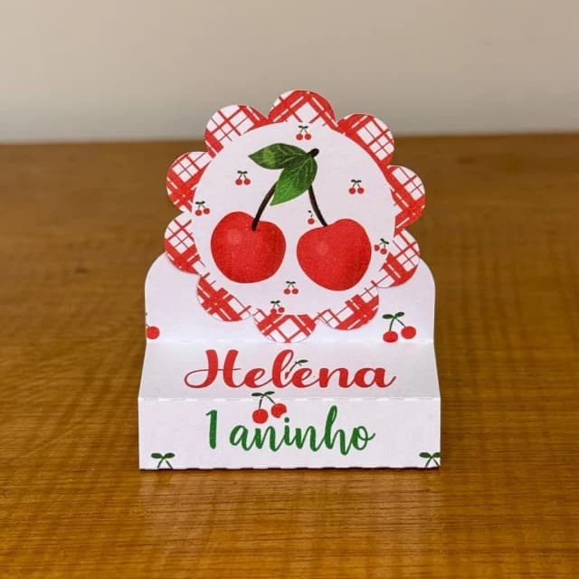 PEGUE E MONTE - Porta Bis Duplo Personalizados CEREJINHA Decoração de Festa | Lembrancinhas | Aniversário | Personalizados
