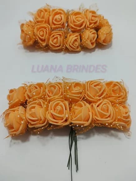 Buquês Flores de EVA Laranja 2 Unidades com 12 FLores Cada