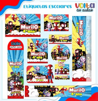 60 Etiquetas Homem Aranha