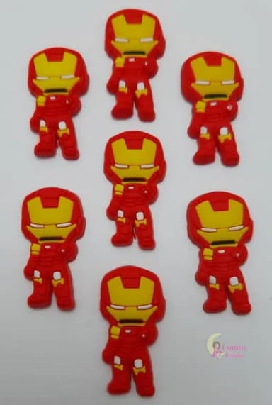 Aplique Homem de Ferro de Borracha - Pct C/6 Unidades